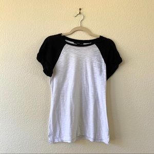 H&M Black and white baseball tee